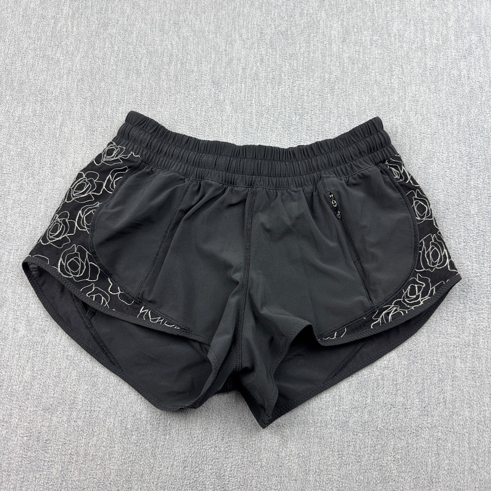 Lululemon Shorts Womens Black 6 Lucent Limited Edition 2" Workout Running Gym